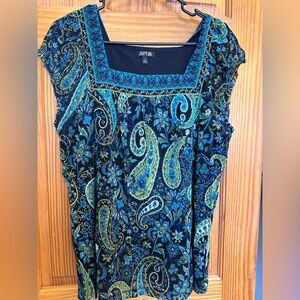 Apt. 9 Blue Ruffled Sleeveless Blouse